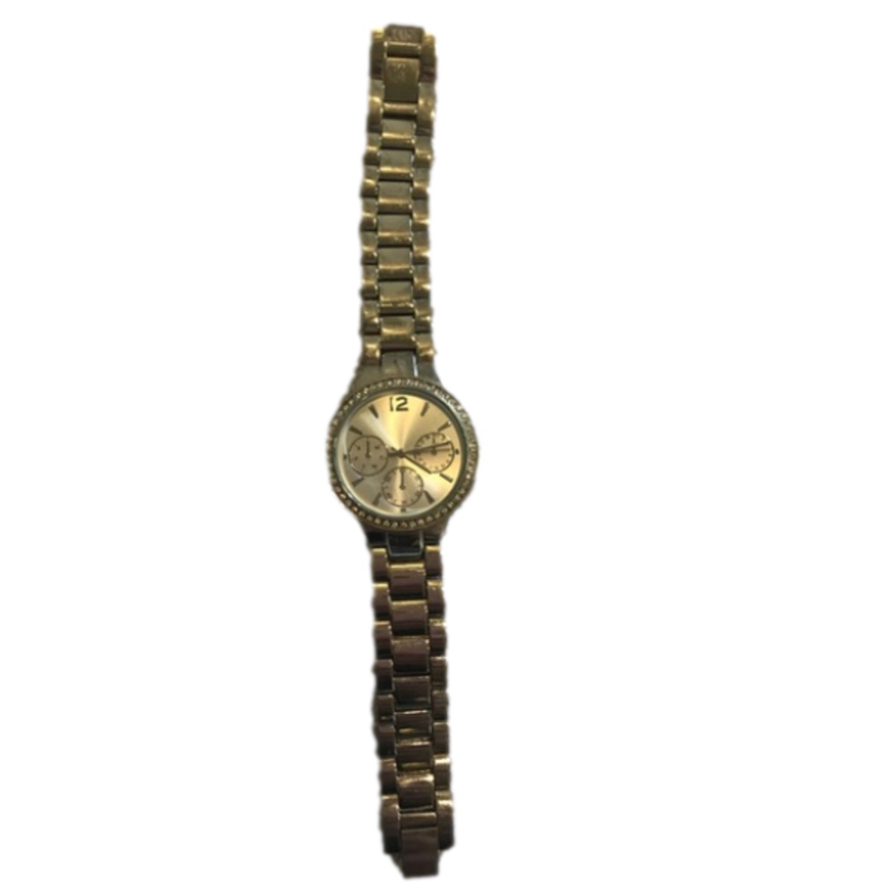 Stainless Steel Back Silver Rhinestone Watch